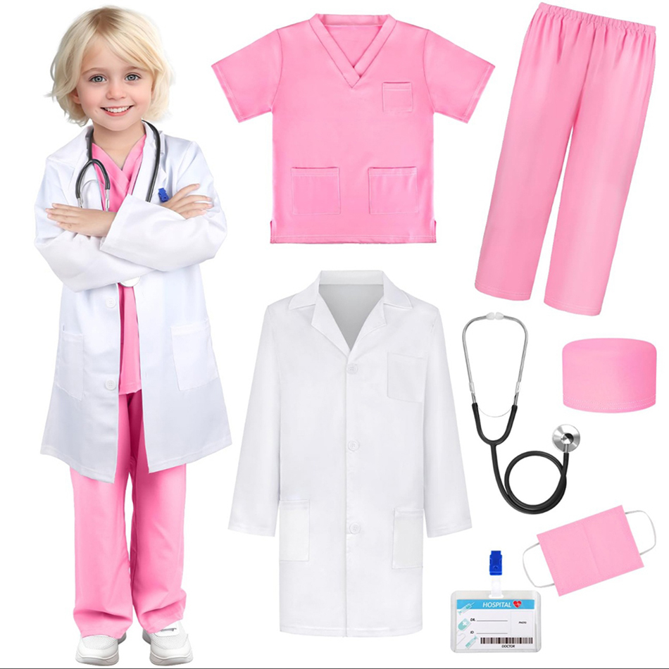Lab Coat Medical - 7 Teile/paket Kind Weiß Medizinische Uniform