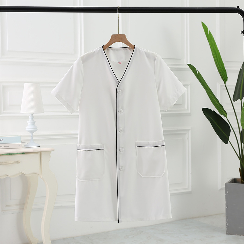 Lab Coat Medical - Hochwertige Hautpflege-Arbeitskleidung Weiße Kurzarm-Mäntel für Frauen