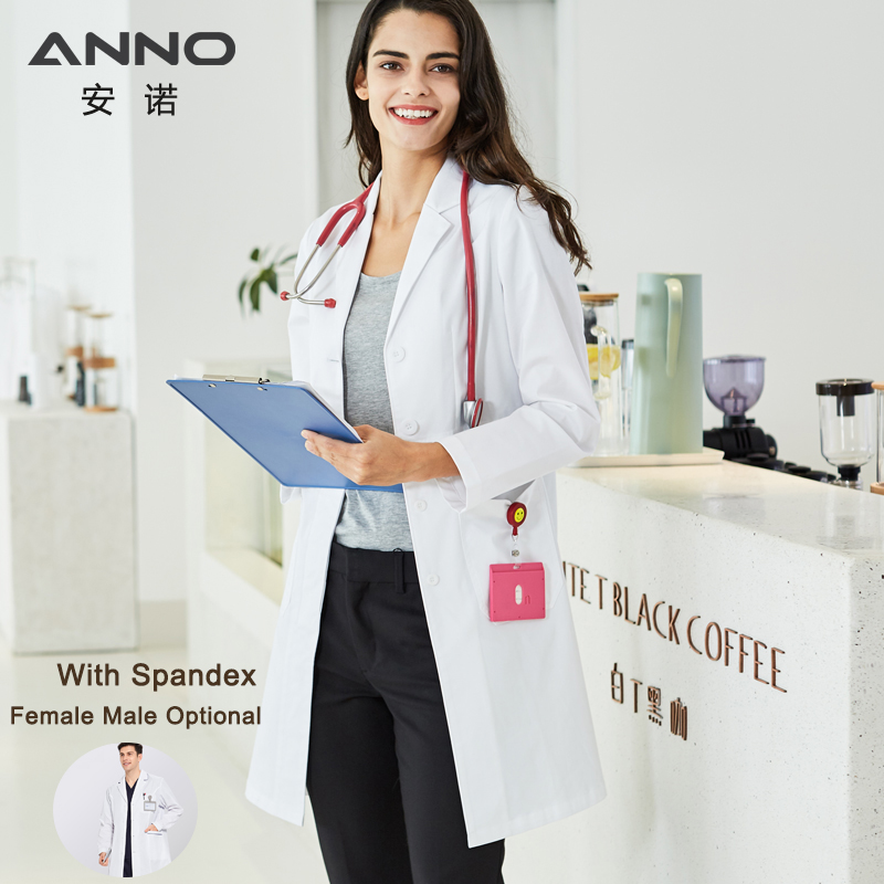 Lab Coat Medical - ANNO Langarm Labor Uniformen Mit Spandex