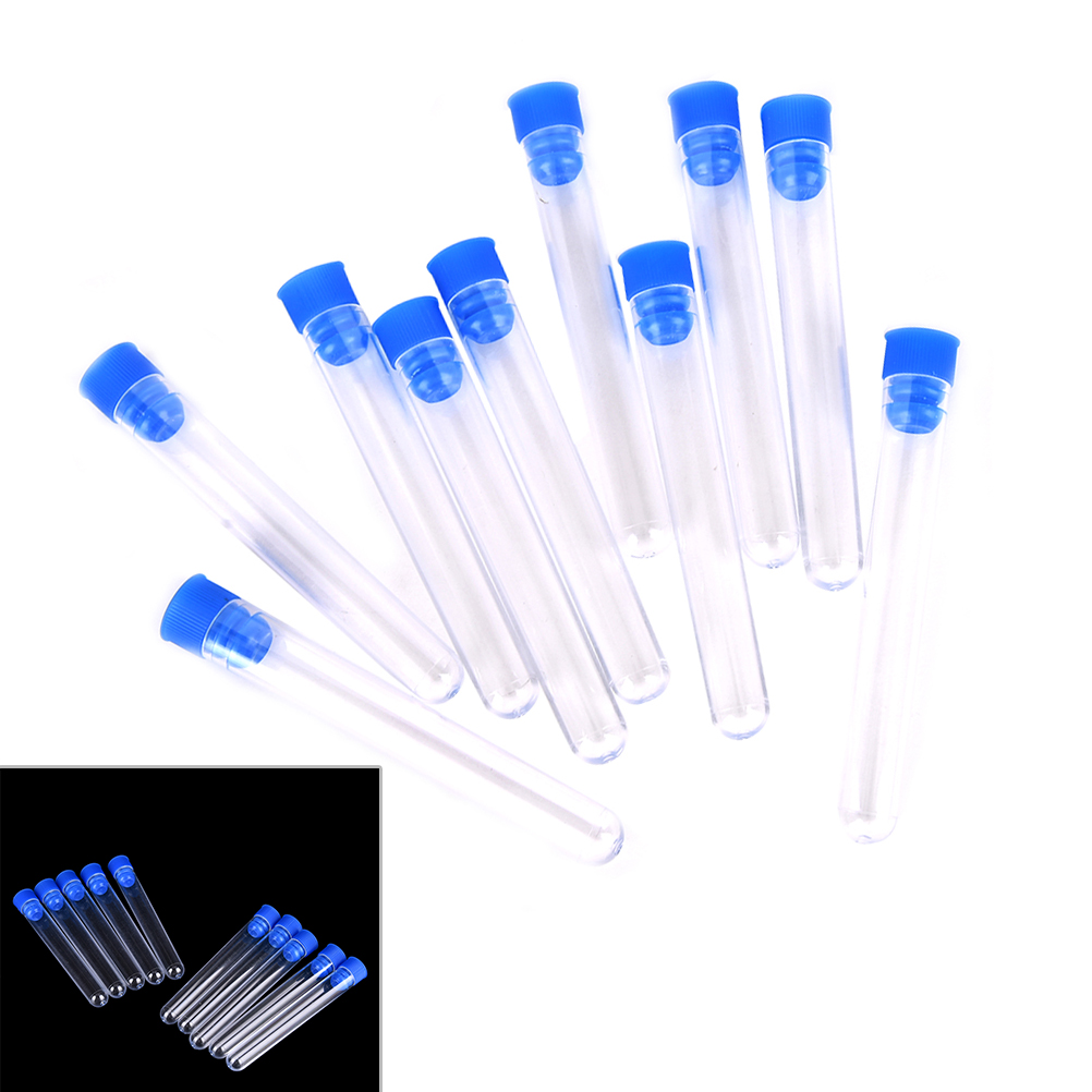 Centrifuge Tube Rack - 10 Stück durchsichtige Kunststoff-Reagenzgläser, hartes Rohr