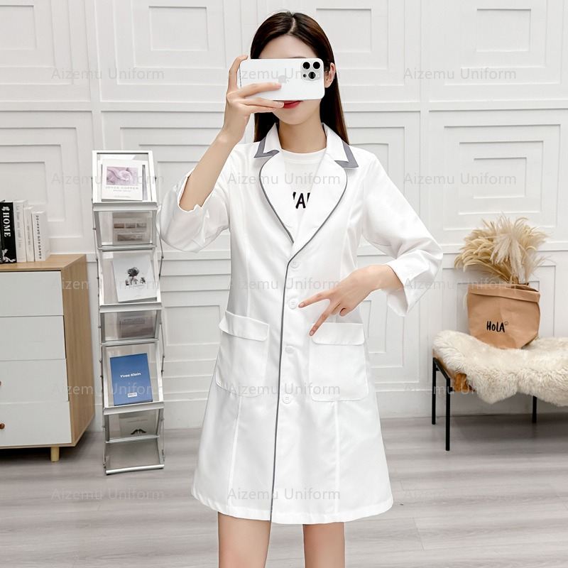 Schwarze Schönheitsuniform mit – Lab Coat Medical Bewertung und Preis