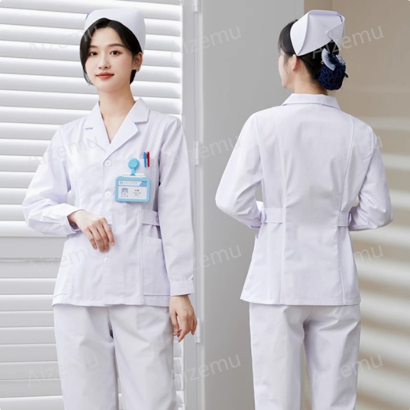 Neue weiße langärmlige Kranken – Lab Coat Medical Bewertung und Preis