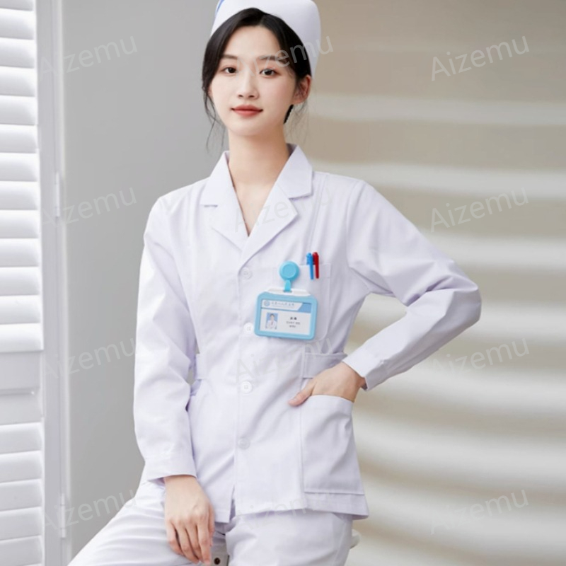Neue weiße langärmlige Kranken – Lab Coat Medical Bewertung und Preis
