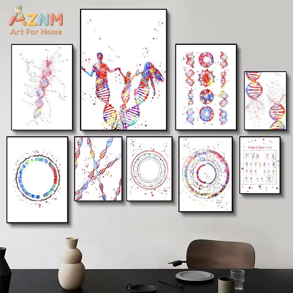 AZNM Bunter Aquarell-DNA-Gene- – Medical Lab And Science Bewertung und Preis